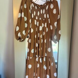 H&M Brown Polka Dot Dress